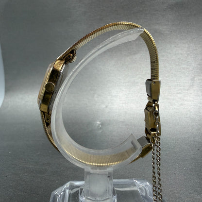 Seiko Watch Women 20mm Champagne Dial Gold Tone Octagon 1421-5619 New Battery6