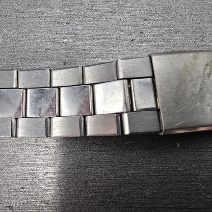 Seiko Bracelet 7mm Stainless Steel Silver Tone Tri Folding Clasp Vintage6