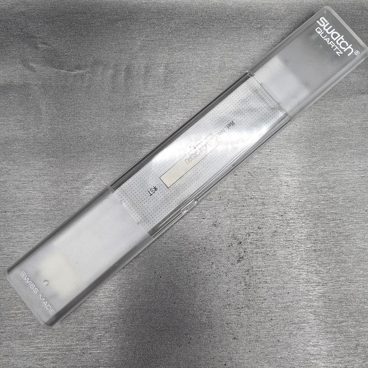 Swatch Gruau Watch Men 34mm Blue Dial Clear Case GK147 New Battery NOS17