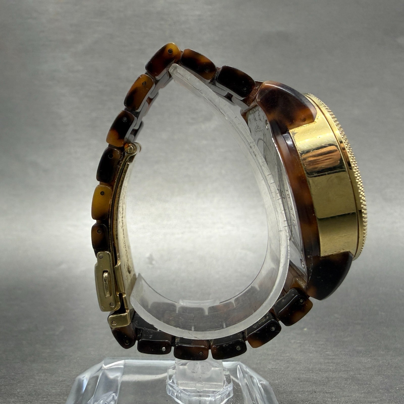 Michael Kors Watch Women 37mm Brown Dial Gold Tone Tortas Daydate New Battery 7T8