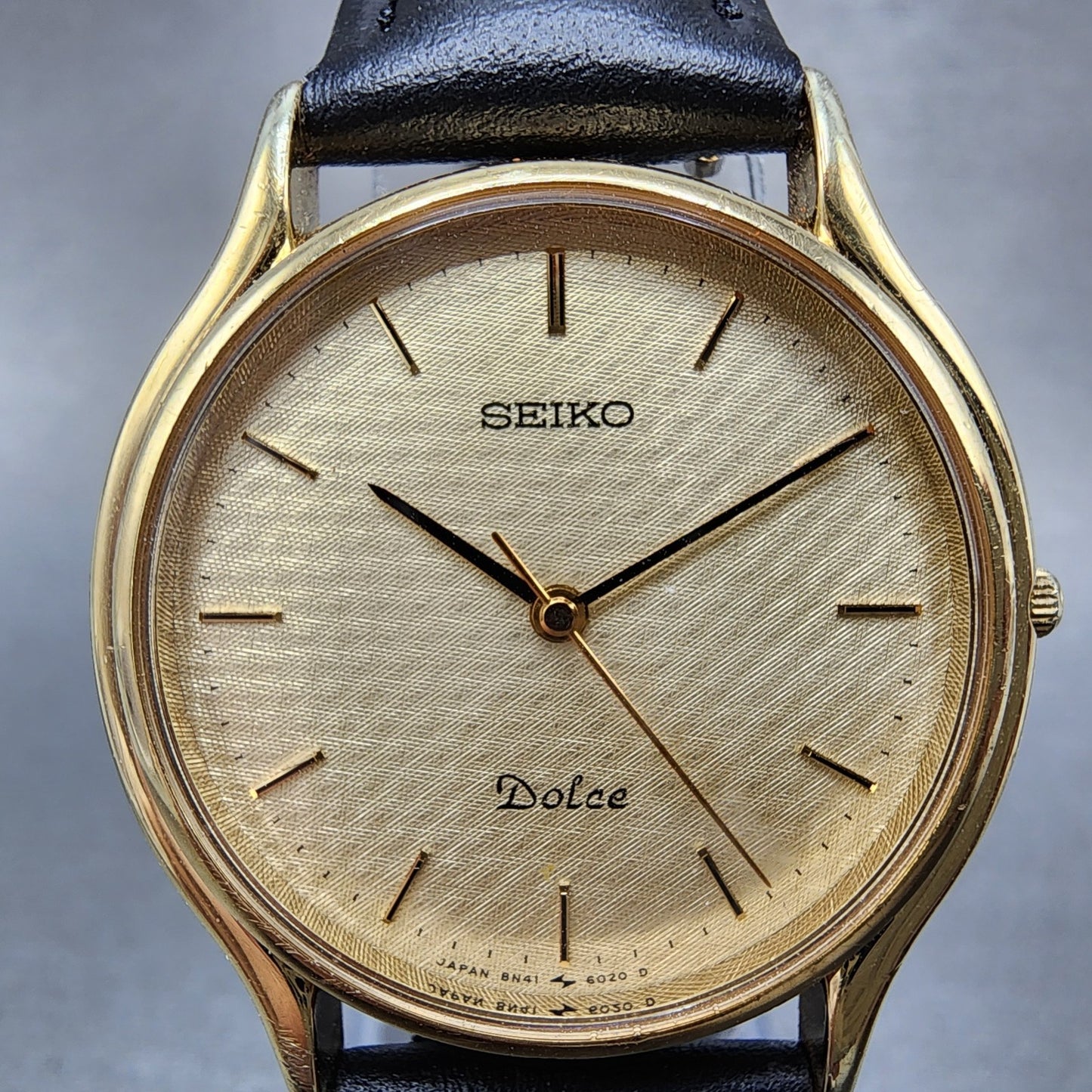 Seiko Dolce Watch Men 31mm Champagne Dial Gold Tone 8n416010 New Battery1