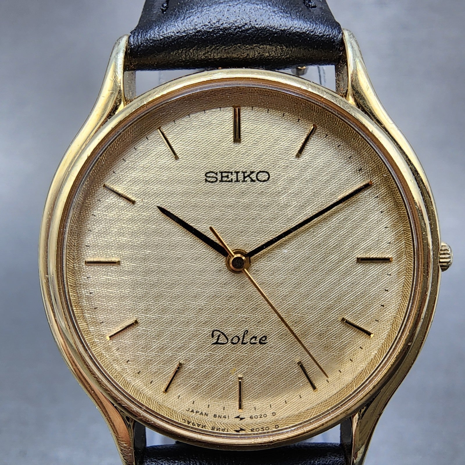 Seiko Dolce Watch Men 31mm Champagne Dial Gold Tone 8n416010 New Battery1