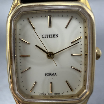 Citizen Forma Tank Watch Women 20mm Cream Dial Gold Tone Rectangle New Battery1