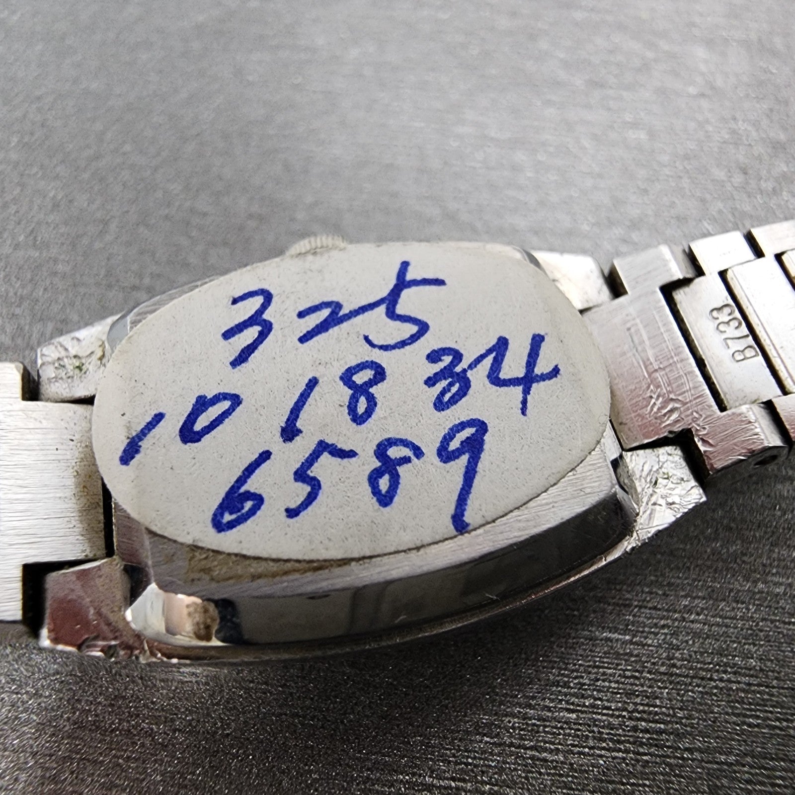 Seiko Watch Women 16mm Blue Dial Silver Tone Rectangle 165009 New Batt NOS9