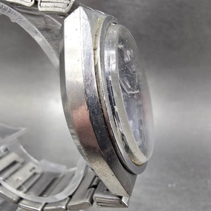 Seiko Bellmatic Watch Men 39mm Blue Dial Silver Tone Dyadate 4006-6040 PARTS5