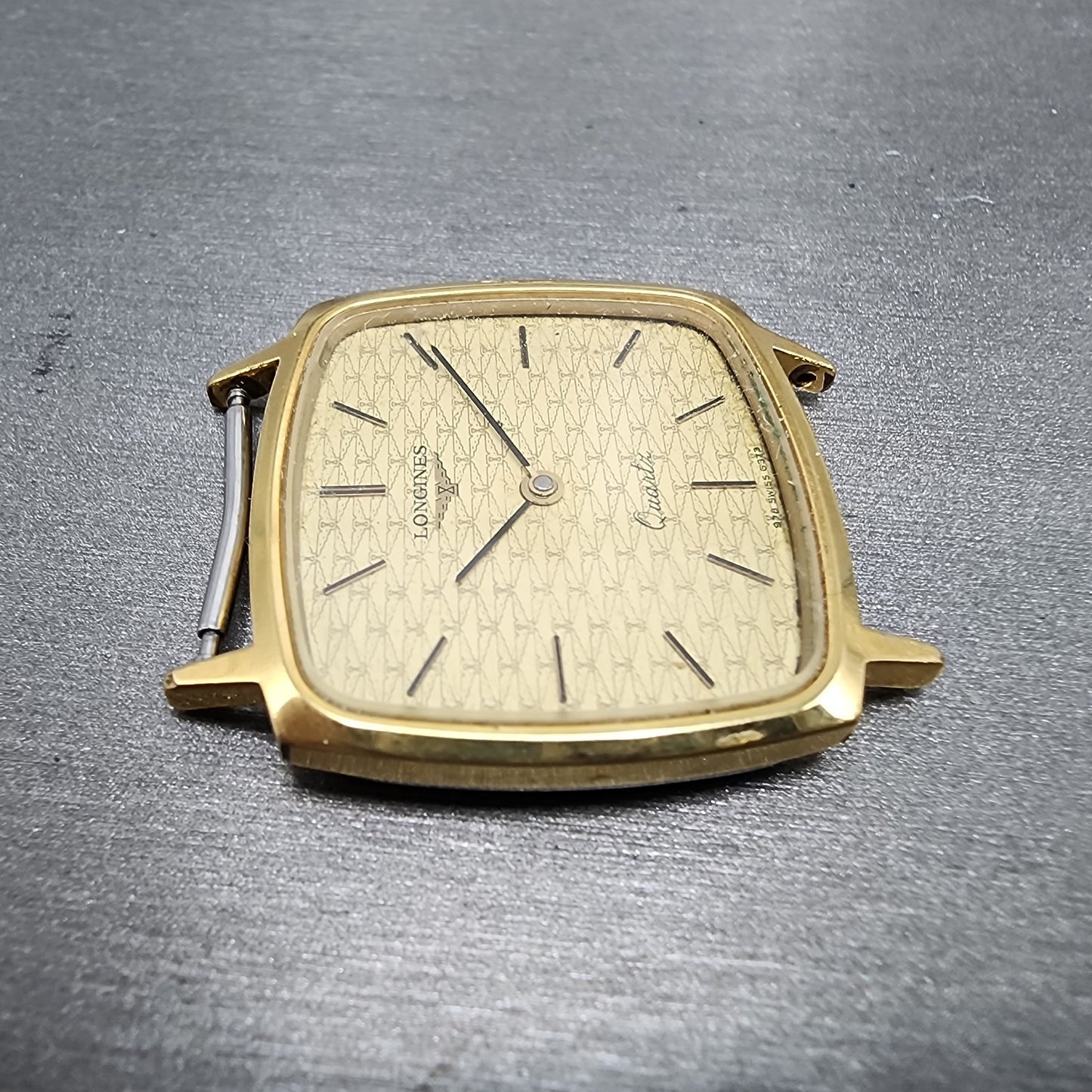 Longines Tank Watch Men 30mm Gold Dial Gold Tone Rectangle 978 READ!!!! New Batt3