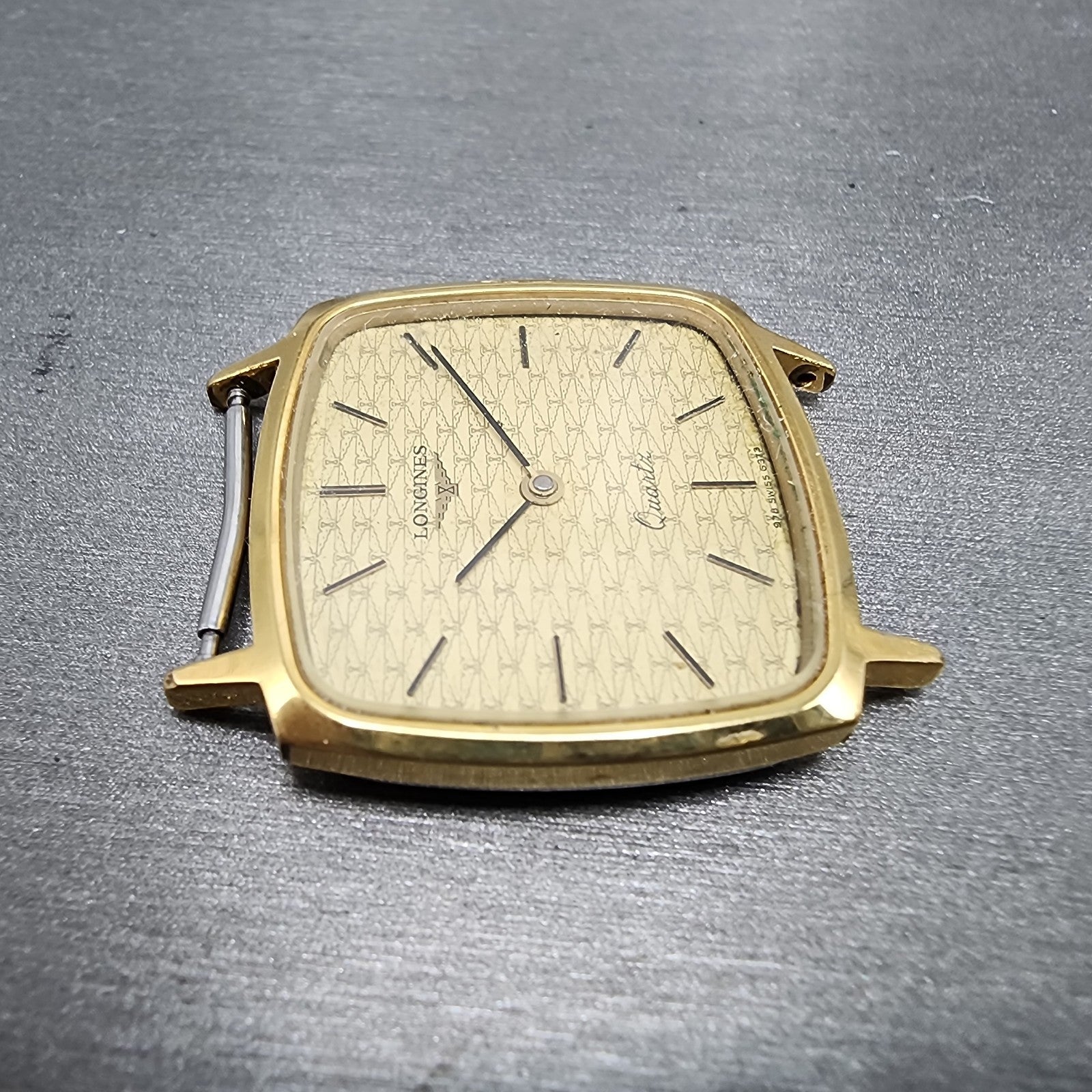 Longines Tank Watch Men 30mm Gold Dial Gold Tone Rectangle 978 READ!!!! New Batt3
