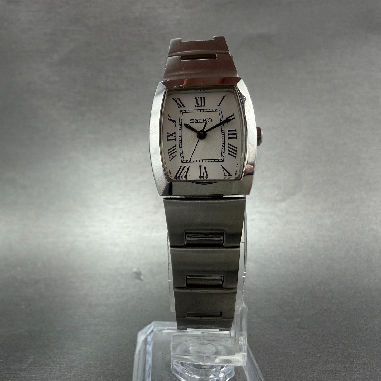 Seiko Tank Watch Women 20mm White Dial Silver Tone Rectangle 1N01-0DA0 New Batt5