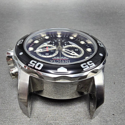 Invicta Pro Diver Chronograph Watch Men 48mm Black Dial Silver Tone 6977 New Bat5