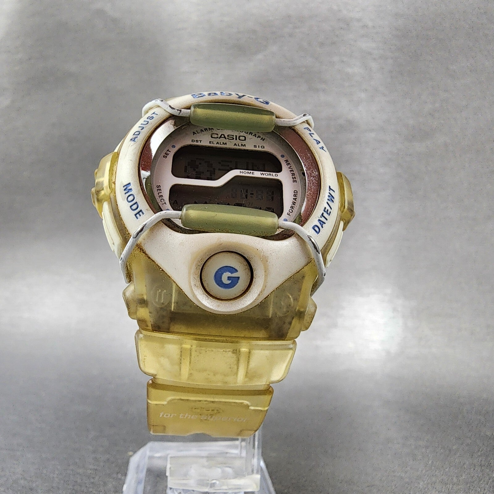 Casio Baby G Watch Women 39mm Digital Clear Case round BGT100 New Battery5