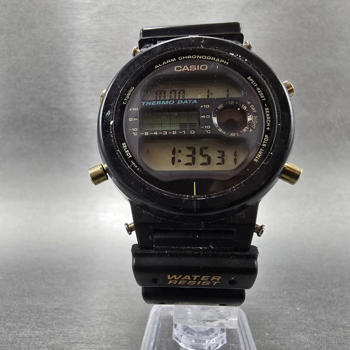 Casio G-Shock DW-6100 Watch Men 41mm Black Thermometer alarm Chrono READ! NewBat5