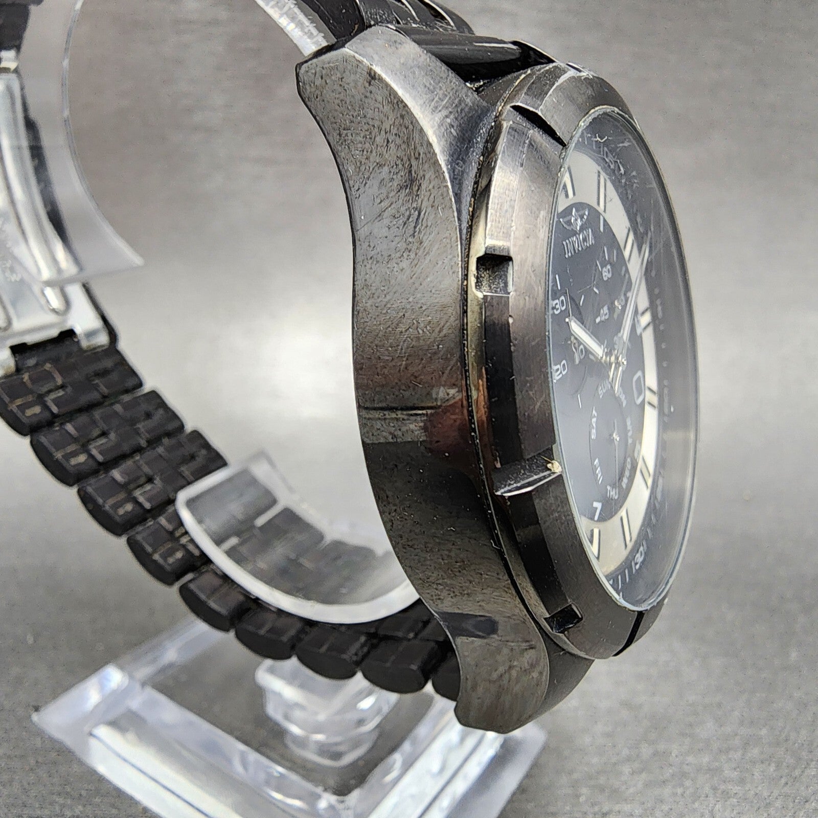 Invicta Specialty Chronograph Watch Men 45mm Black Dial Black 12149 PARTS4