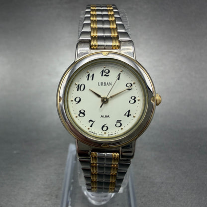 Seiko Alba Urban Watch Women 24mm Cream Dial Two Tone V701-1400 New Battery0