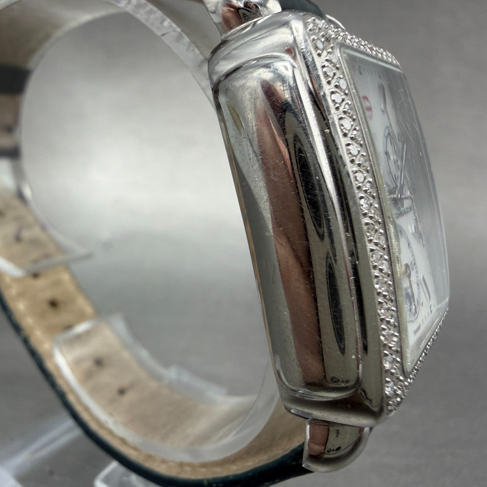 Michele Deco Chronograph Watch Women 33mm MOP Dial Steel Diamond New Battery3