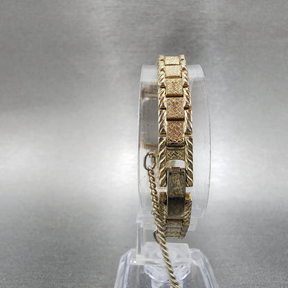 Seiko Watch Women 19mm Champagne Dial Gold Tone Rectangle 2P215210 New Battery7