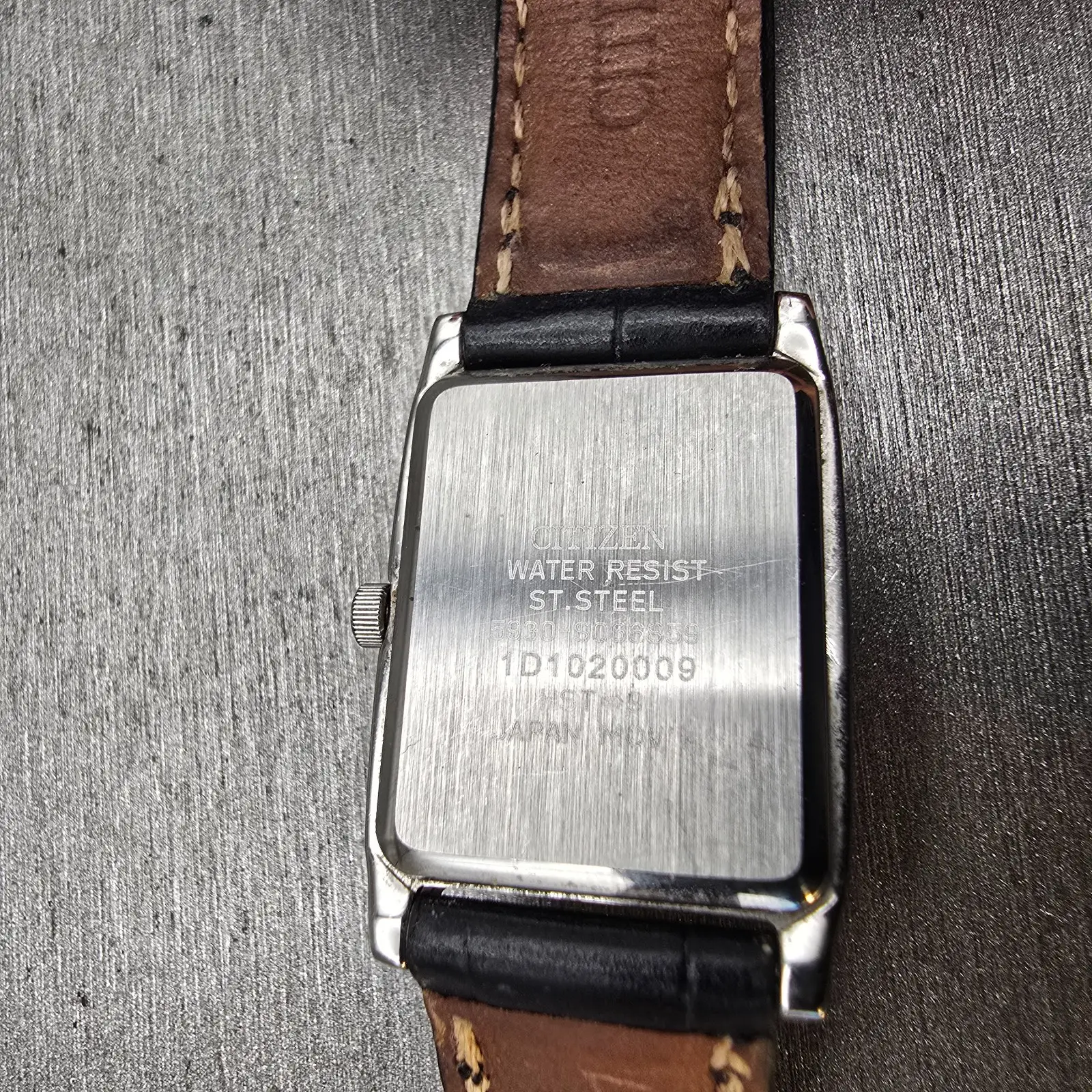 Citizen Watch Women 20mm Black Dial Silver Tone Rectangle 5930-S066859 New Batt10