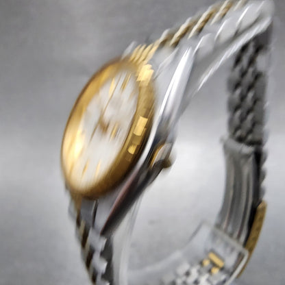 Seiko Watch Women 25mm White Dial Two Tone daydate Round 7n830041 New Batt B1232
