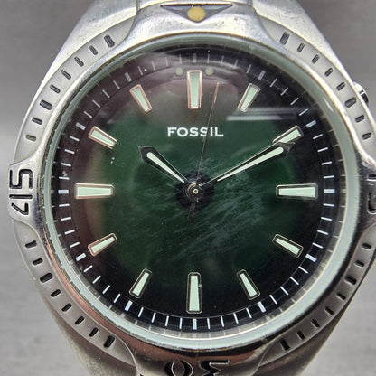 Fossil Kaleido Watch Men 41mm Blue Green Dial Silver Tone Round AM-3538 New Batt1
