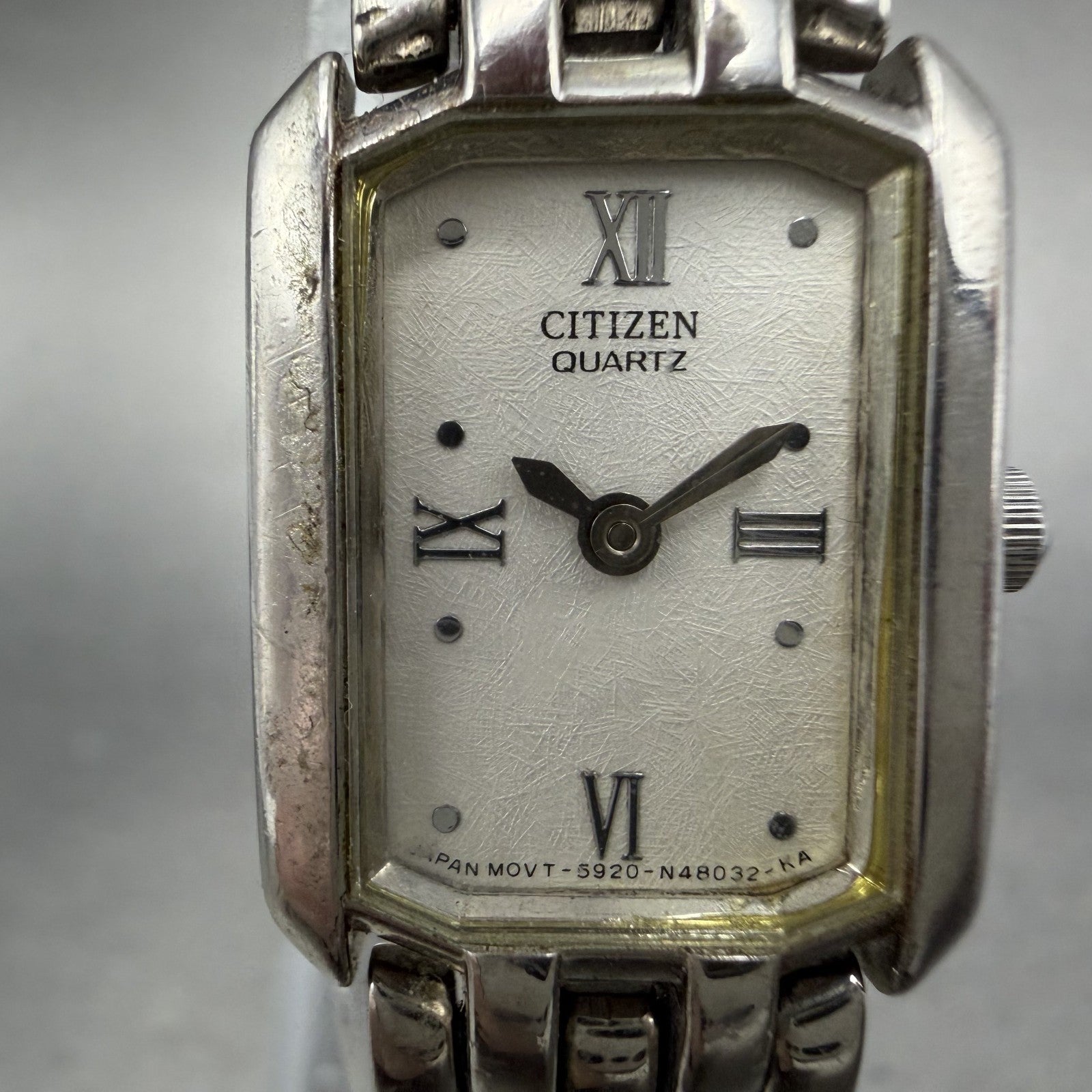 Citizen Tank Watch Women 17mm White Dial Silver Tone 5920-S53124 New Battery1