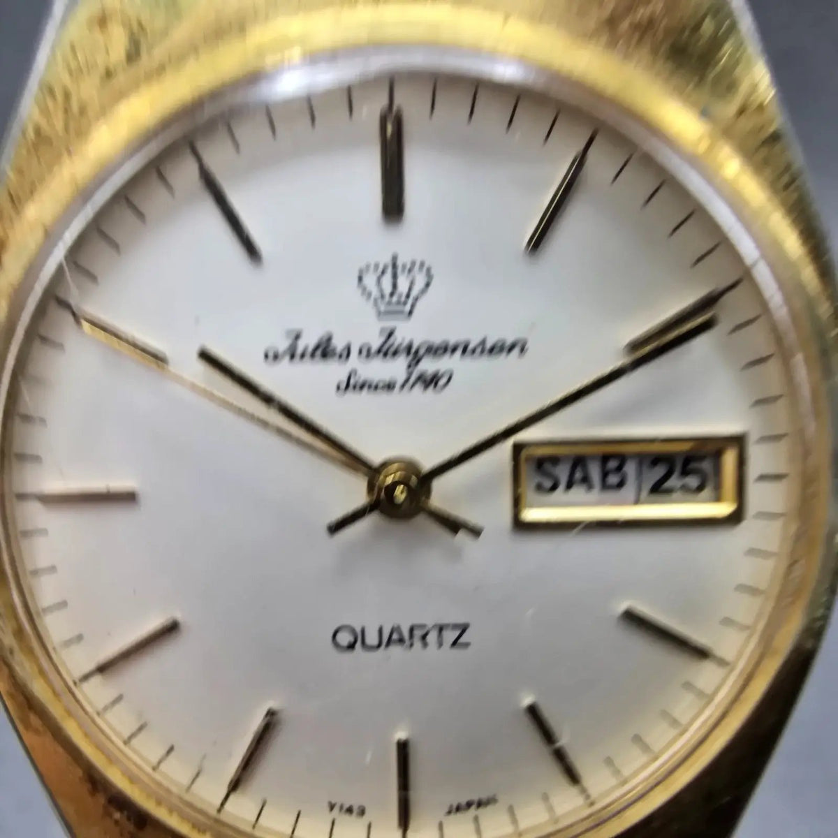 Jules Jurgensen Watch Men 34mm White Dial Gold Tone Daydate Round 4535 New Batt2