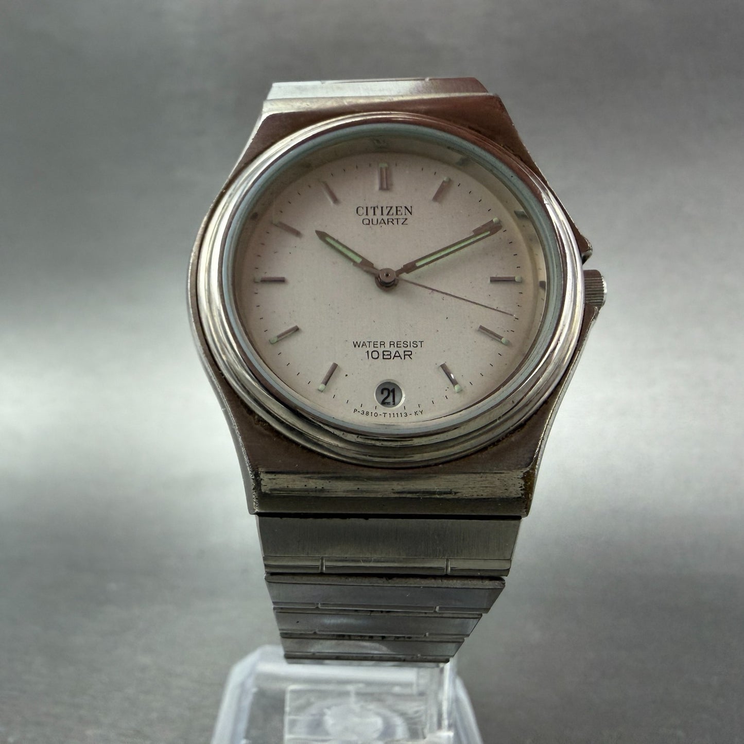 Citizen Watch Unisex 32mm Silver Dial Silver Tone Date 13810-989899 New Battery5