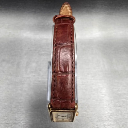 Seiko Tank Watch Women 18mm Ivory Dial Gold Tone Rectangle 1N00-0EL0 New Battery4