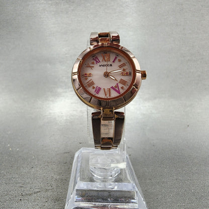 Citizen Wicca Solar Watch Women 27mm Pink Dial Rose Gold Tone Round Runs6