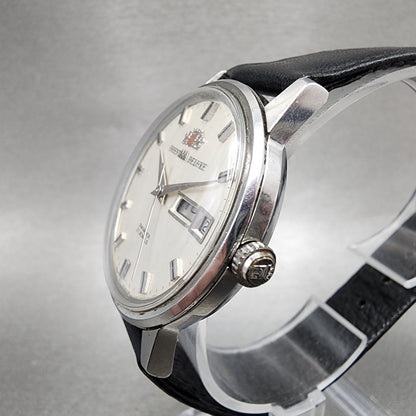 Orient AAA Deluxe Watch Men 35mm Silver Dial Steel Daydate Automatic READ!! RUNS2