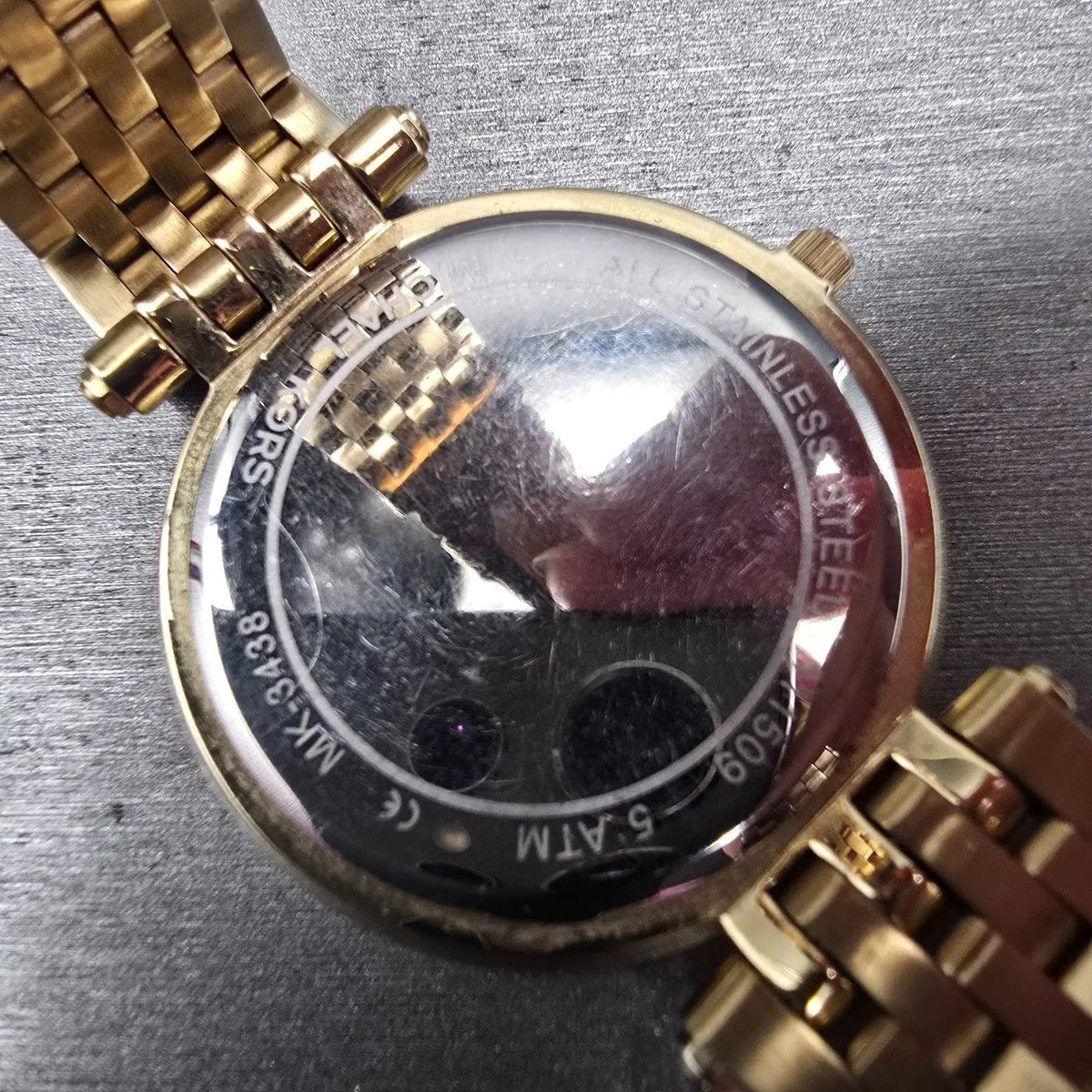 Michael Kors Darci Watch Women 39mm Gold Dial Gold Tone Gemmed MK-3438 New Batt10