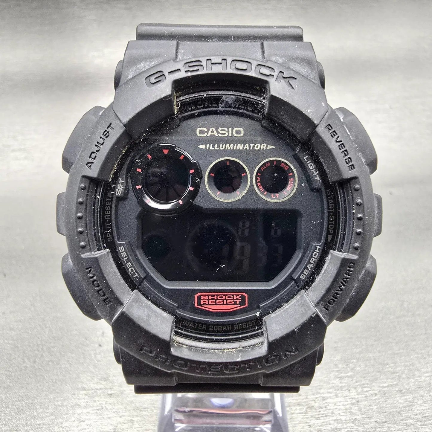 Casio G-Shock GD-120MB Watch Men 51mm Black Red Chronograph Alarm New Battery0