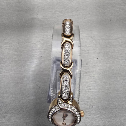 Bulova Watch Women 17mm MOP Dial Rose Gold Tone Gemmed Oval 98L200 New Battery4