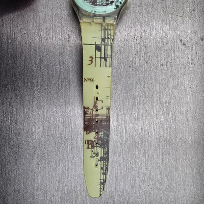Swatch Musicall DODECAPHONIC Watch Women Blue Dial Clear Case SLK113 New Battery12