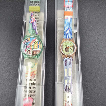 Swatch Once Upon a Time Boston 1993 Watch Set LP114 GG123 New Battery NOS7