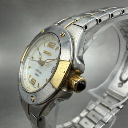 Seiko Coutura Watch Women 26mm MOP Dial Two Tone Date 7N82-0CA0 New Battery2