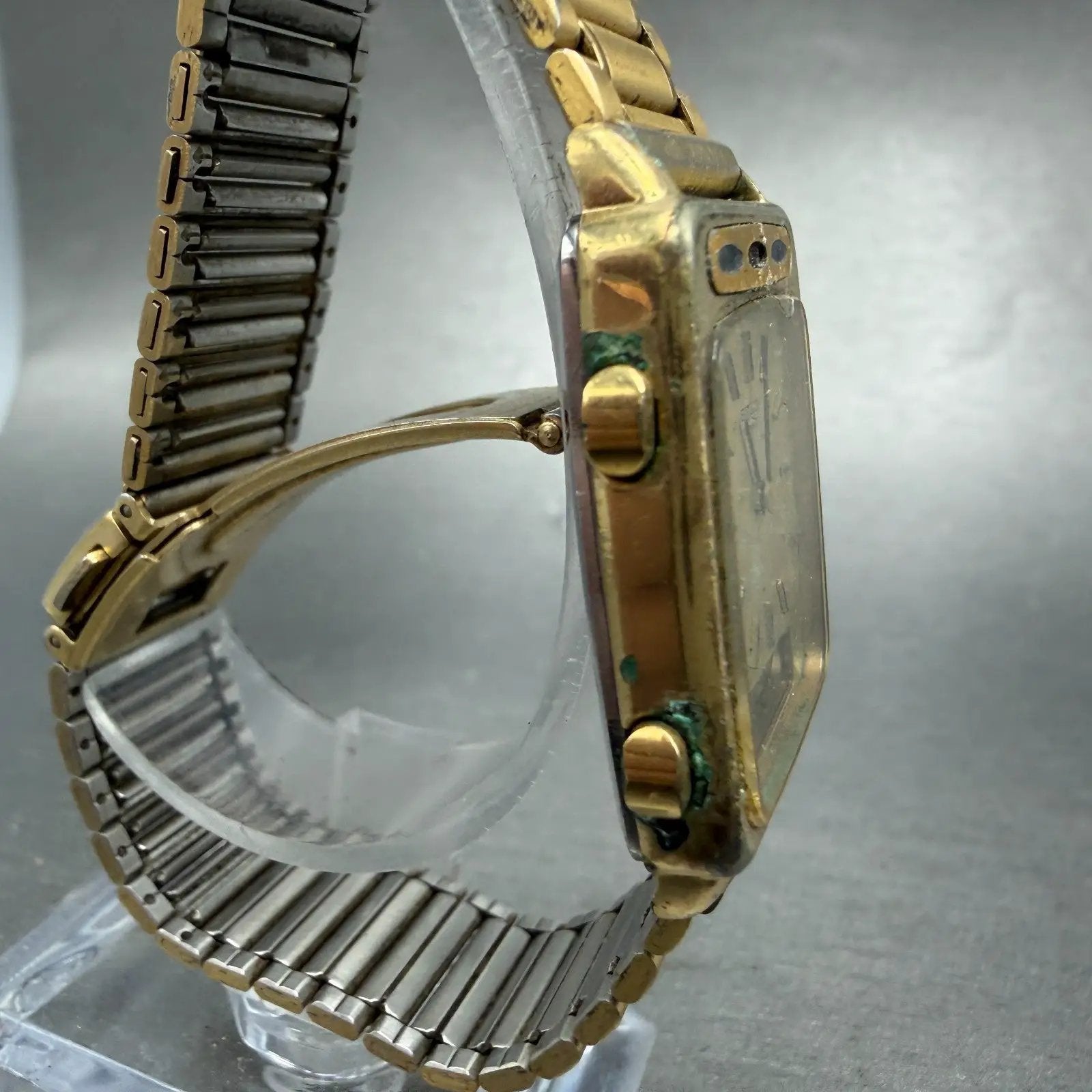 Seiko Analog Digital Watch Men 28mm Gold Dial Gold Tone H249-5010 PARTS4