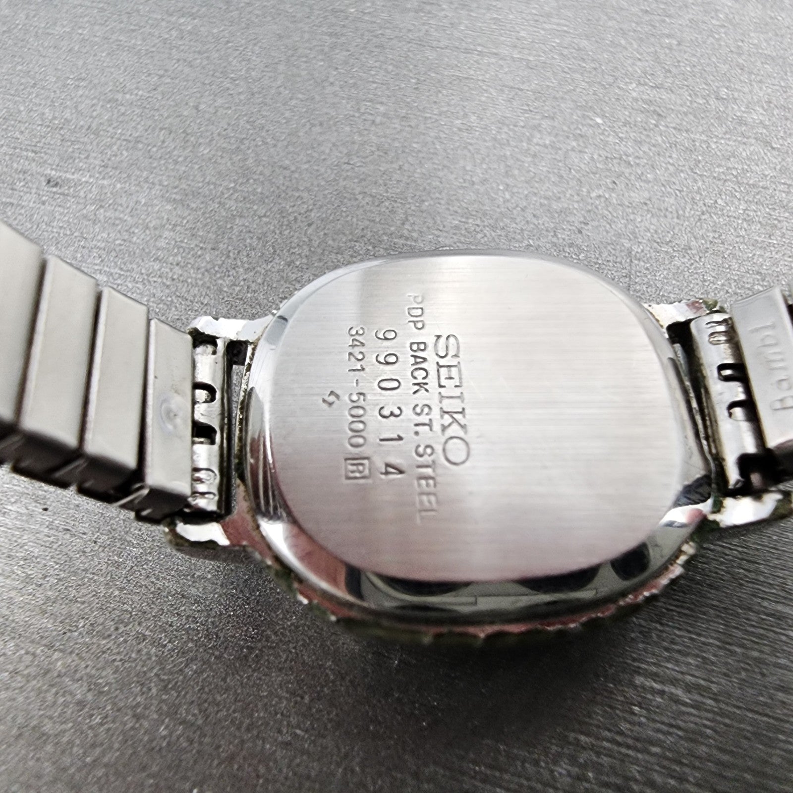 Seiko Watch Women 21mm Silver Dial SilverTone Rectangle 34215000 New Battery8
