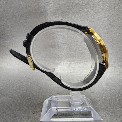 Seiko Watch Men 34mm Black Dial Gold Tone Olympic 7n218a00 New Battery8