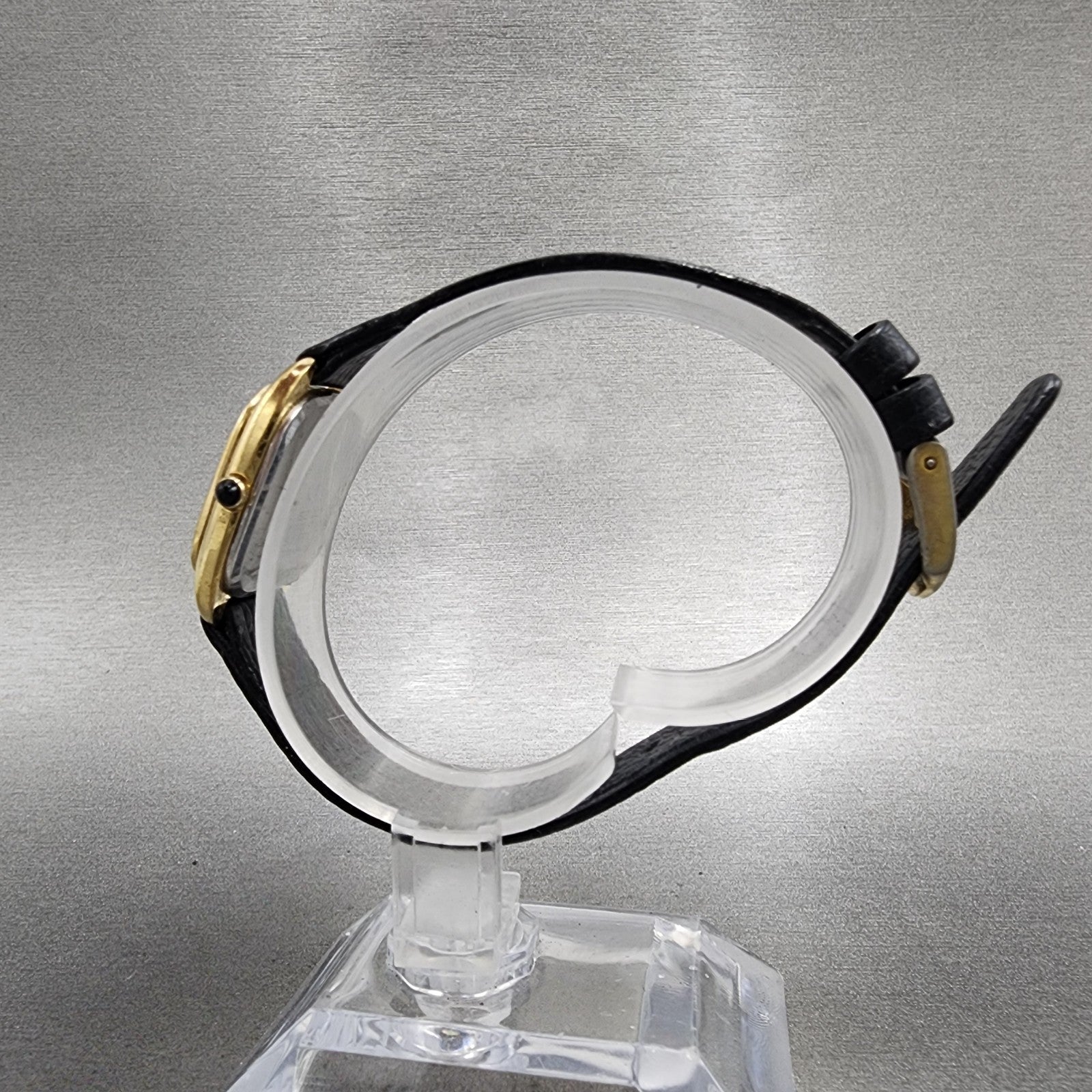 Seiko Tank Watch Women 24mm Black Dial Gold Tone Rectangle 23205140 New Battery7
