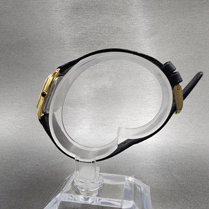Seiko Tank Watch Women 24mm Black Dial Gold Tone Rectangle 23205140 New Battery7