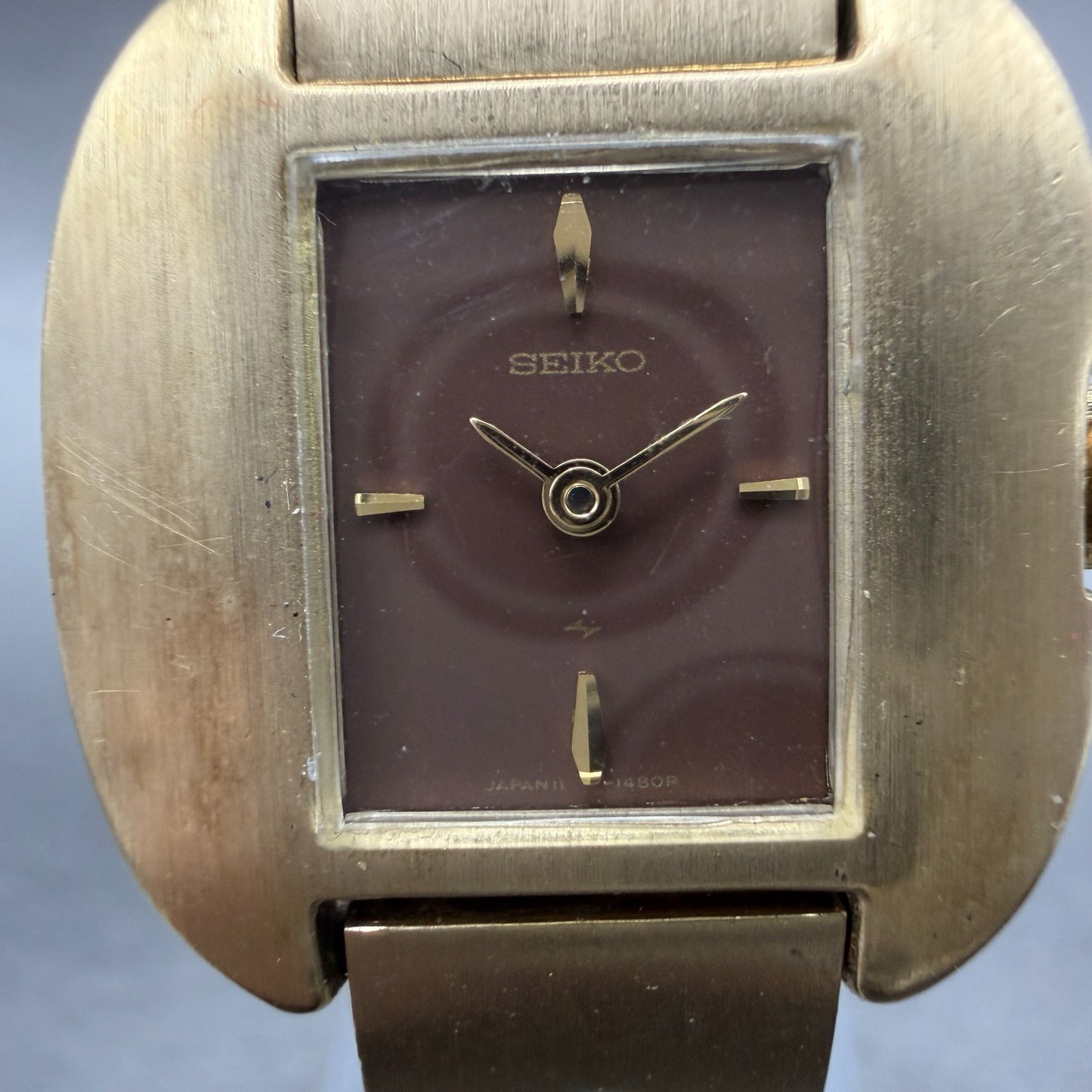 Seiko Watch Women 25mm Brown Dial Gold Tone Manual Round 11-3489 New Battery1