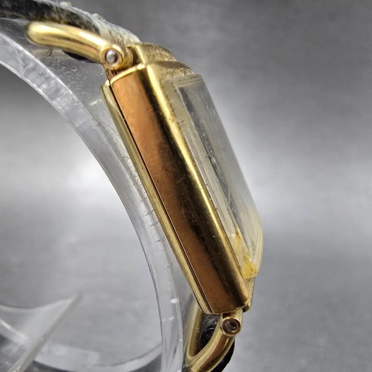 Hamilton Tank Watch Women 18mm Black Dial Gold Registered Edition 0806 PARTS4