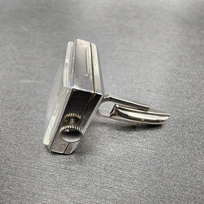 VTG Endura Cuff Link Watch Silver Tone White Dial Manual Wind PARTS