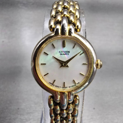 Citizen Watch Women 20mm MOP Dial Gold Tone Round 3220-S36513 New Battery VTG0