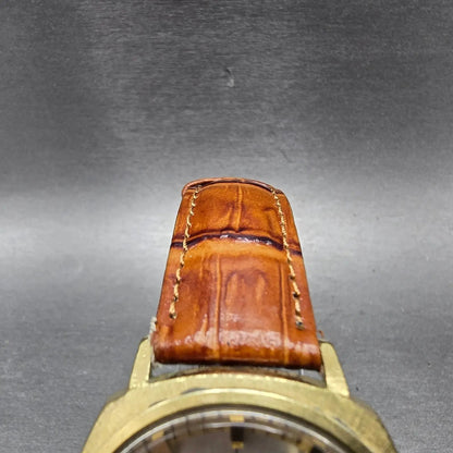 Seiko Automatic Watch Men 36mm Silver Dial Gold Tone Date 7625-7013 Runs Vintage4
