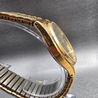 Bulova Caravelle Watch Men 34mm Gold Dial Gold Tone Date 42B54 New Battery3