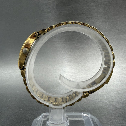 Seiko Watch Women 19mm Black Dial Gold Tone Round V401-0289 New Battery UIVCFDX6