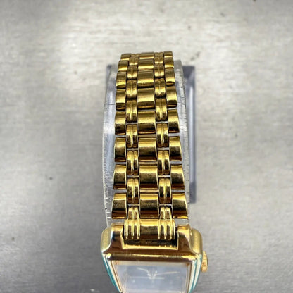 Seiko SX Watch Women 17mm Black Dial Gold Tone Rectangle V401-5121 New Battery4