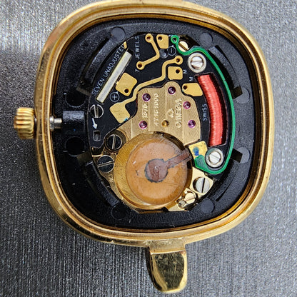 Omega De Ville Watch Women 21mm Gold Dial Gold Plated Cal 1375 591.0276 PARTS
