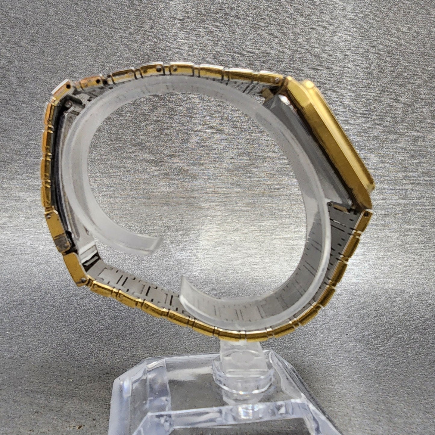 Tissot 125 Tank Watch Men 29mm Gold Dial Gold Tone Rectangle READ!!!!!! New Batt8