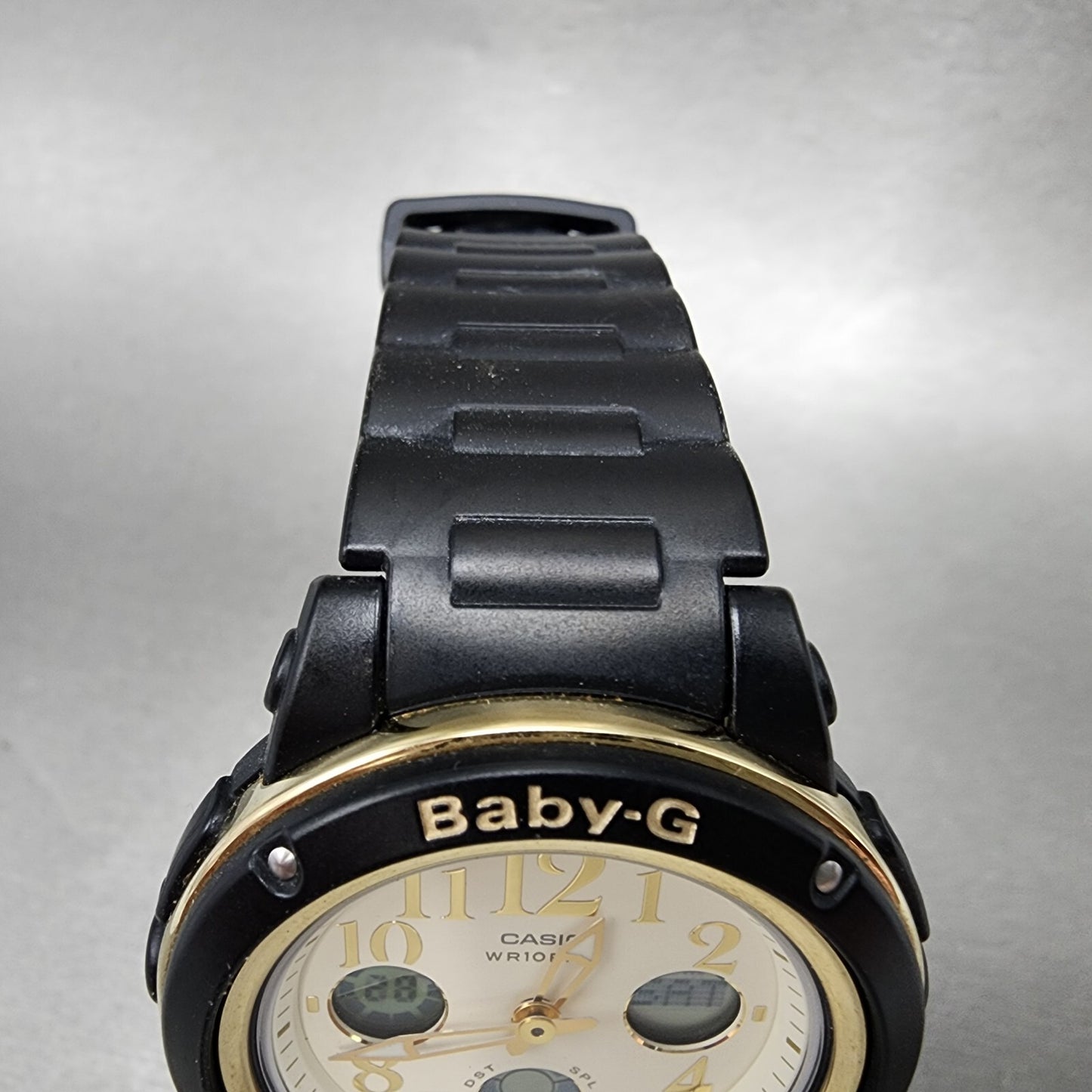 Casio BabyG Watch Women 42mm Cream Dial Black Tone Analog Digital New Battery4